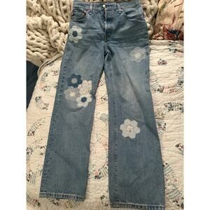 NWOT LEVI's 501 '90s PATCHWORK HEXAGON FLOWER JEANS 27 SPECIAL EDITION